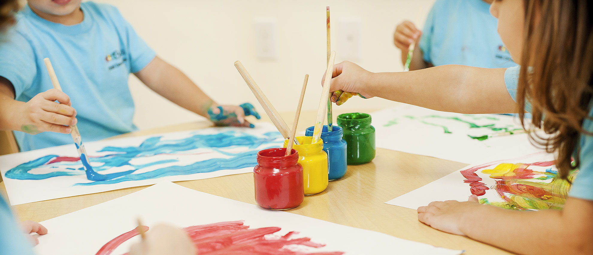 Children engaged in creative art activities